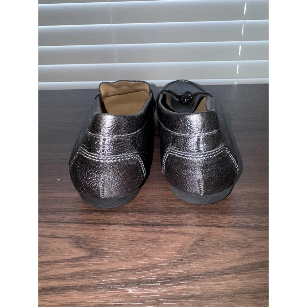 Michael Kors Loafers Womens 9M Suki‎ Lock Charm Moccasin Gunmetal Gray Flat Shoe